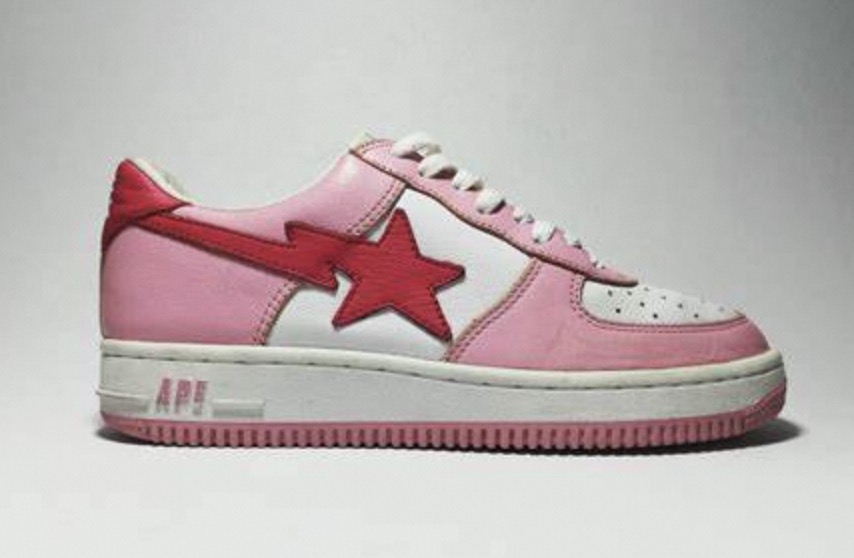 pink bapesta shoes