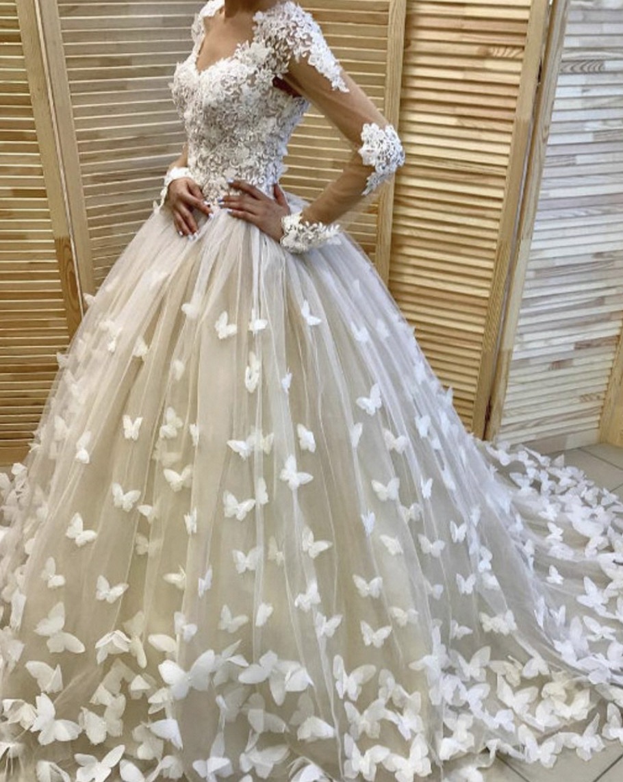 butterfly wedding dress