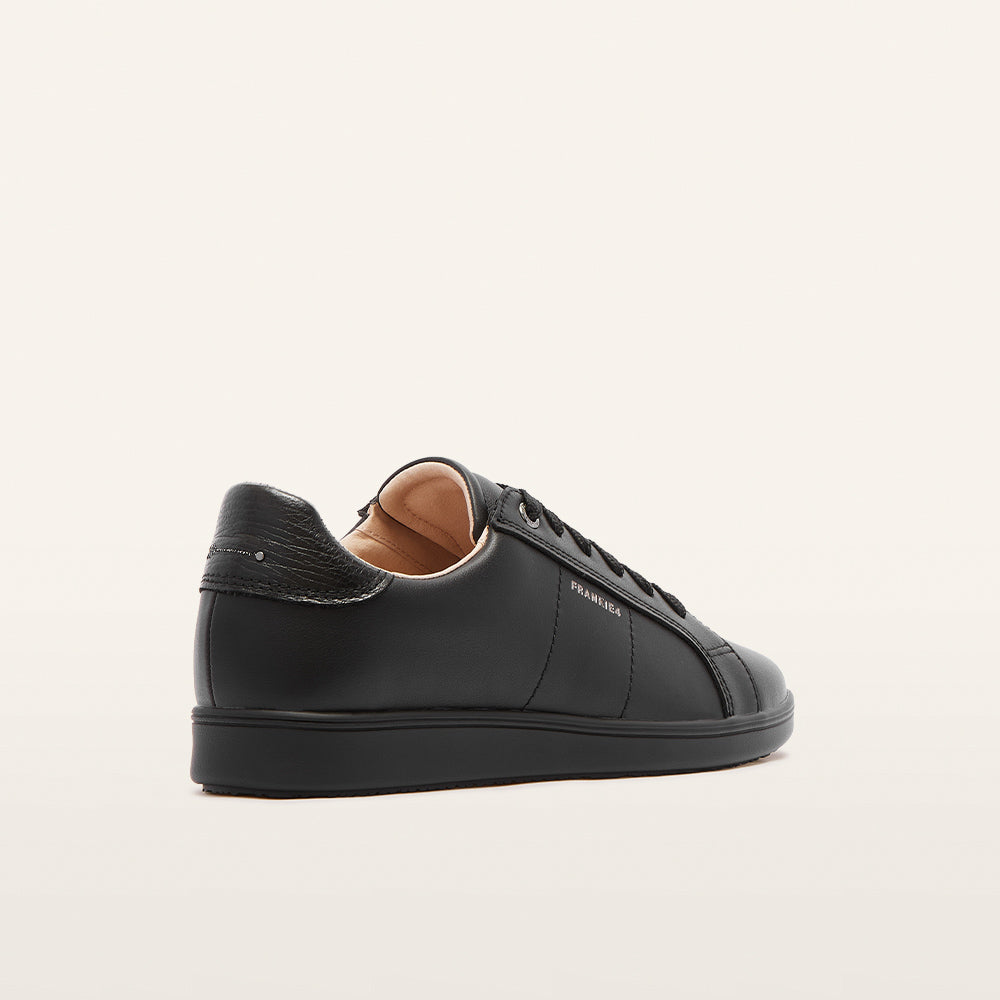 black leather sneaker