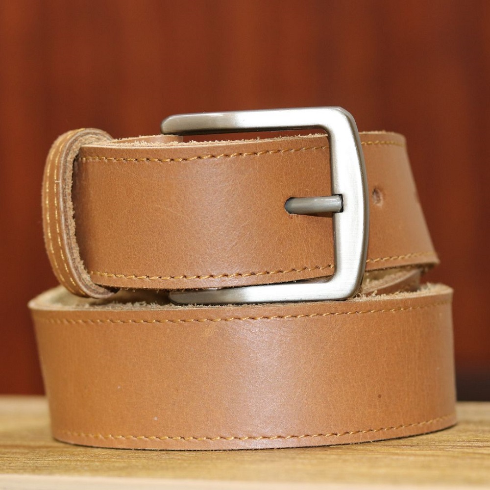 Camel-Brown-Plain-Leather-Belt