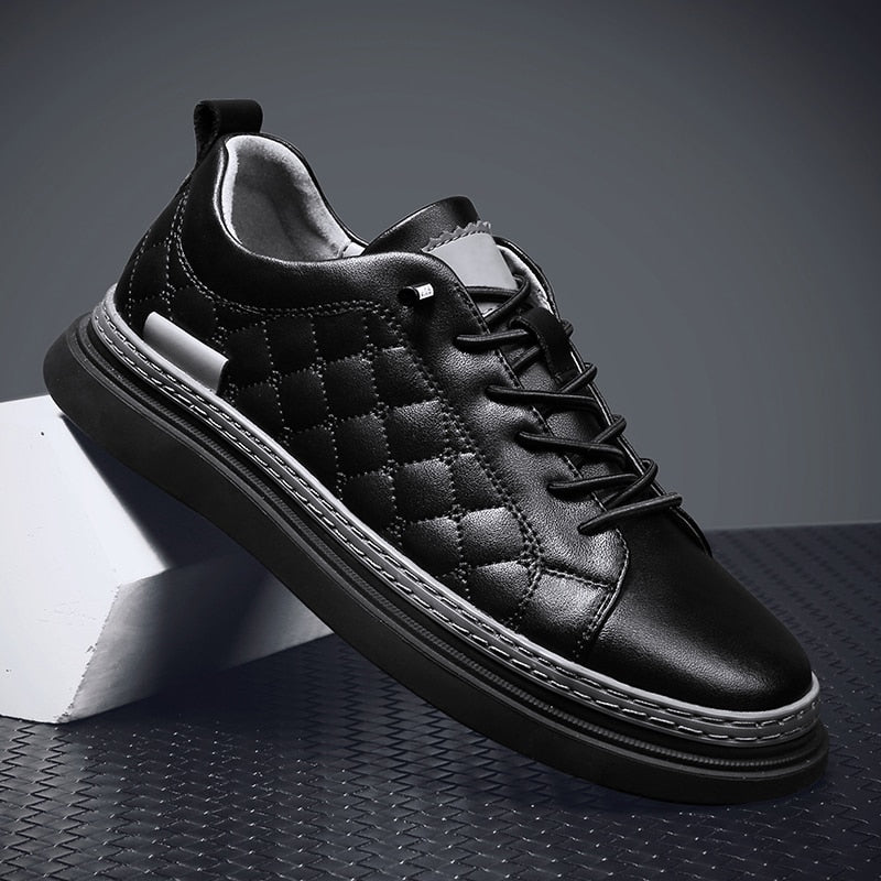 black leather sneaker