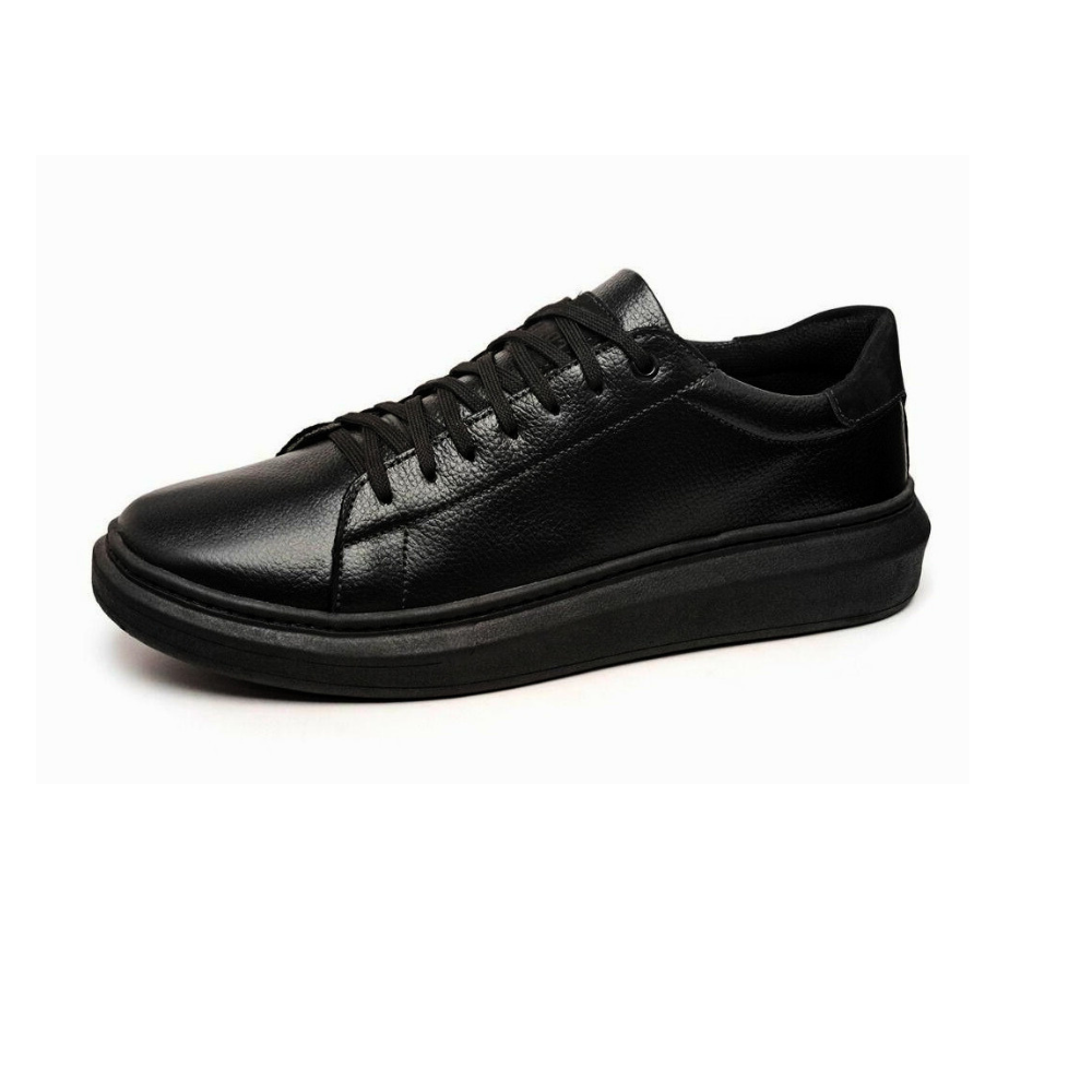black leather sneaker